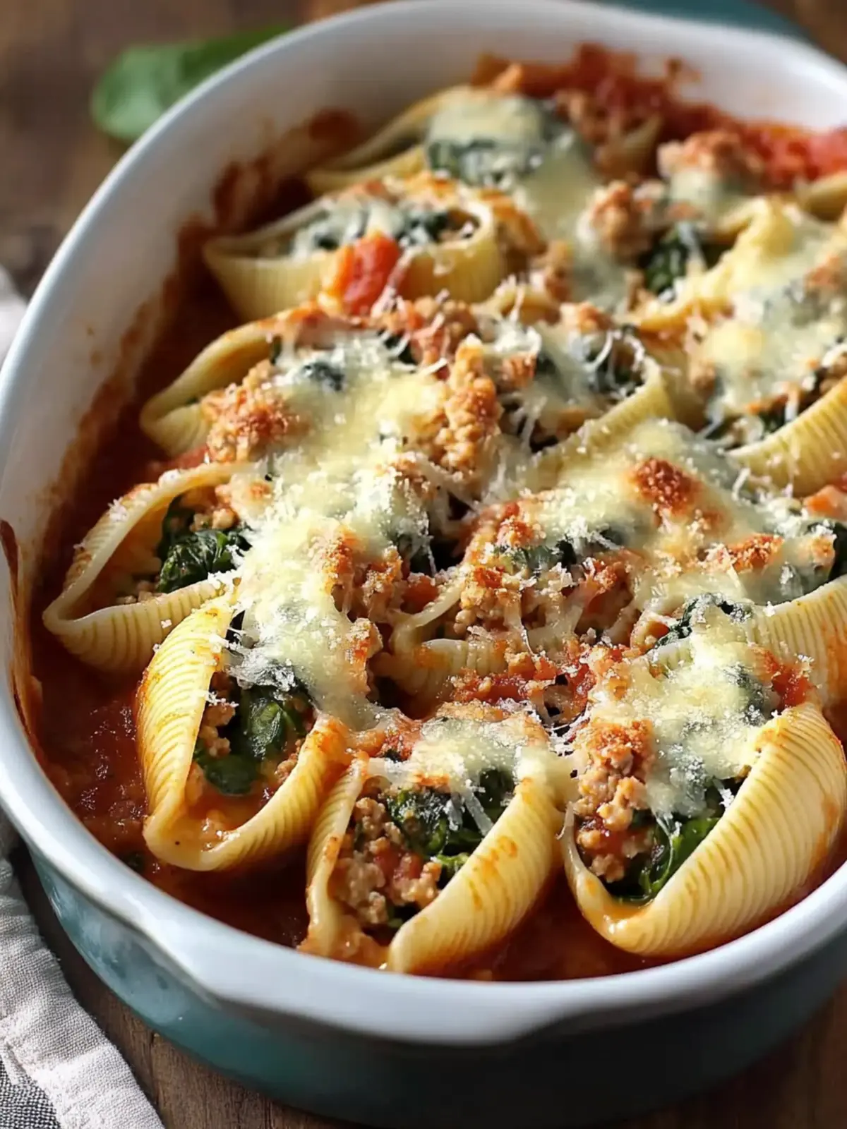 Irresistible Stuffed Shells with Spinach and Ground Turkey 3 Stuffed Shells with Spinach and Ground Turkey