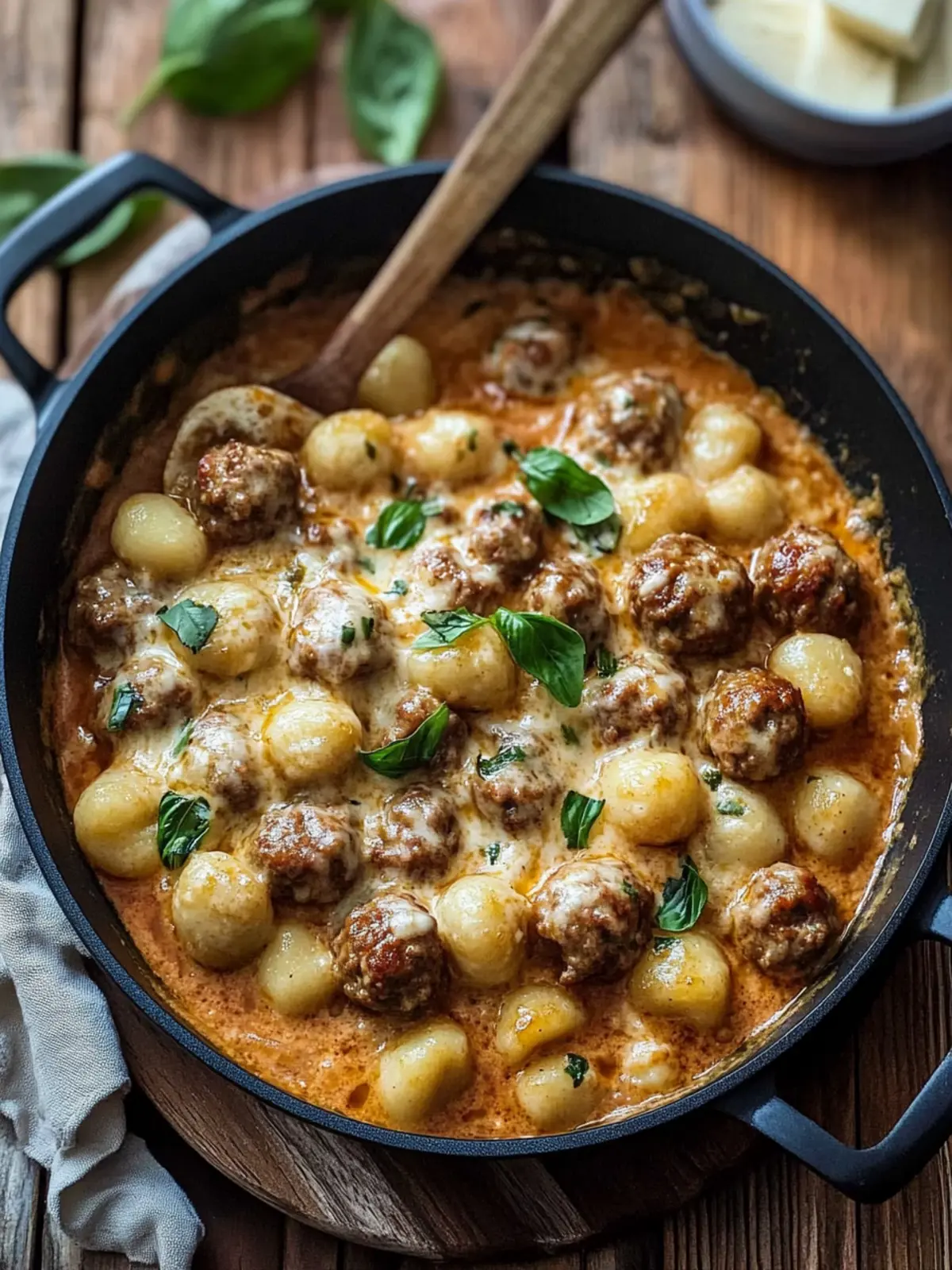 One Pot Creamy Meatballs and Gnocchi for Cozy Nights 4 One Pot Creamy Meatballs and Gnocchi