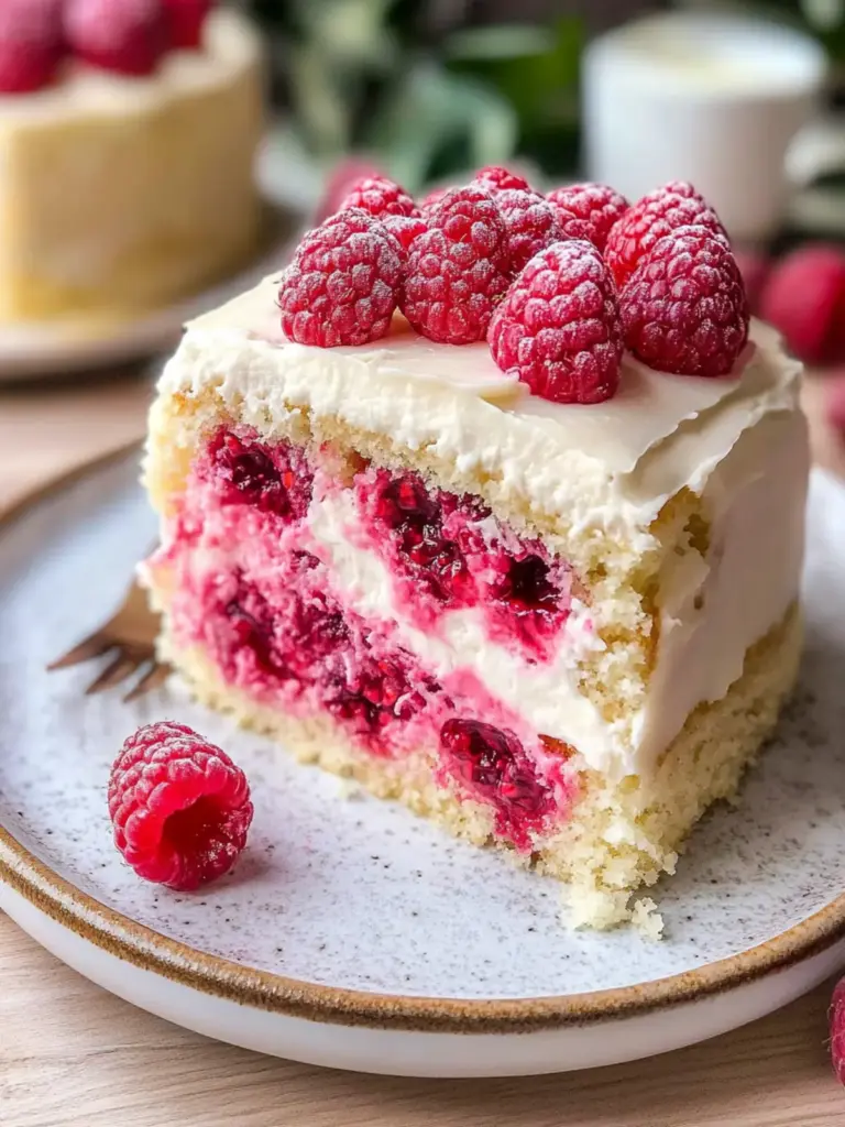 White Chocolate Raspberry Cake