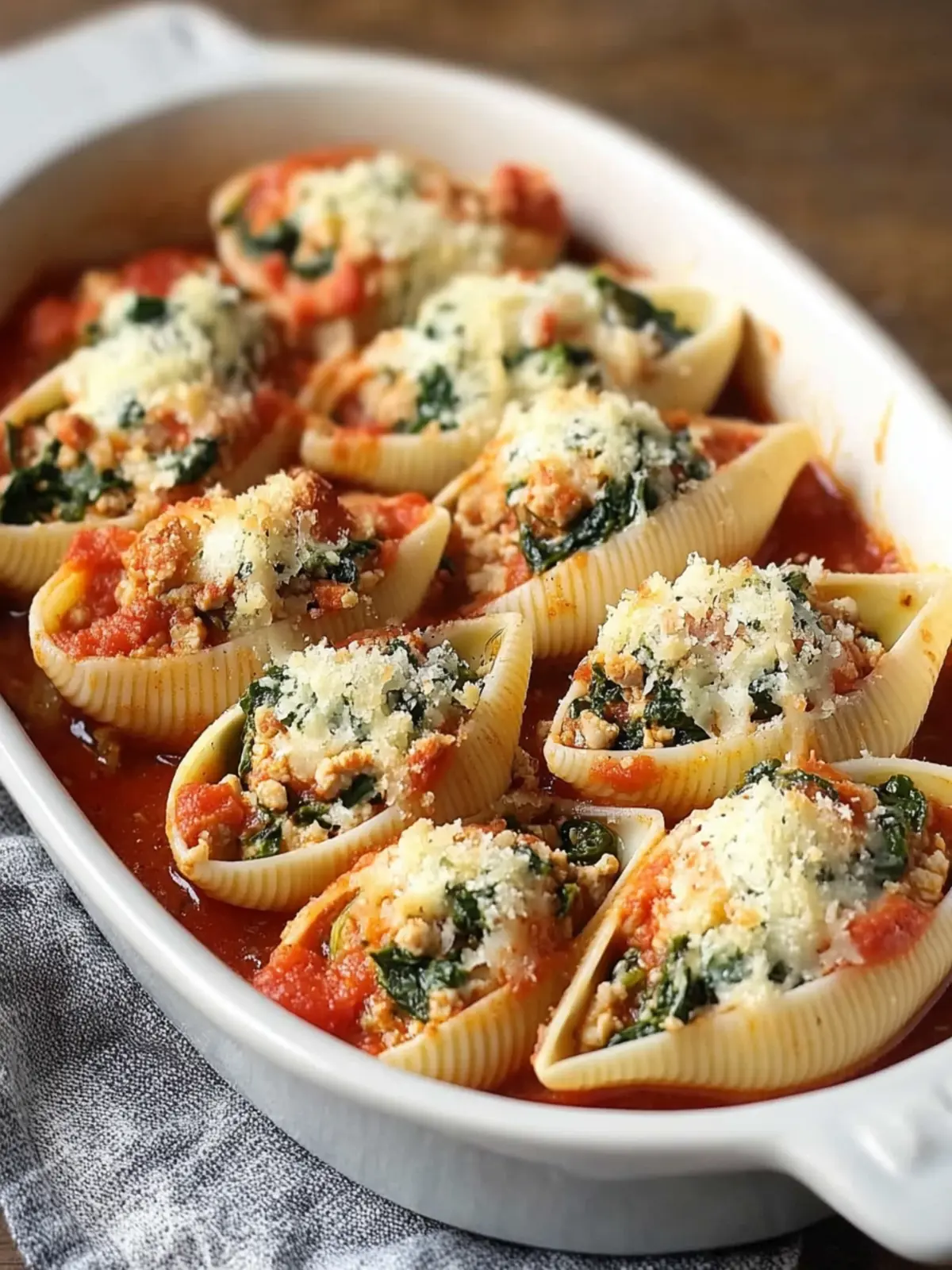 Irresistible Stuffed Shells with Spinach and Ground Turkey 4 Stuffed Shells with Spinach and Ground Turkey