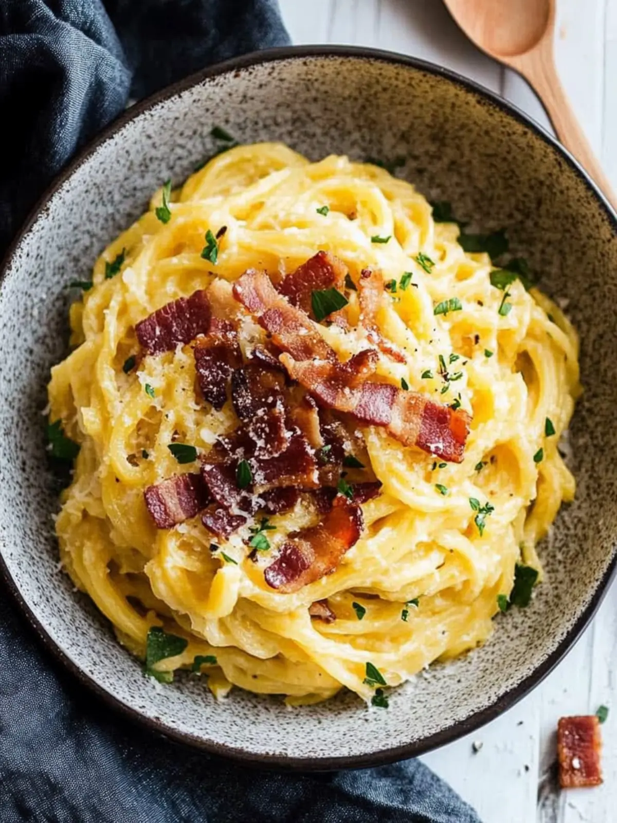 Creamy Spaghetti Squash Carbonara with Crispy Mahogany Bacon 4 Spaghetti Squash Carbonara with Crispy Mahogany Bacon