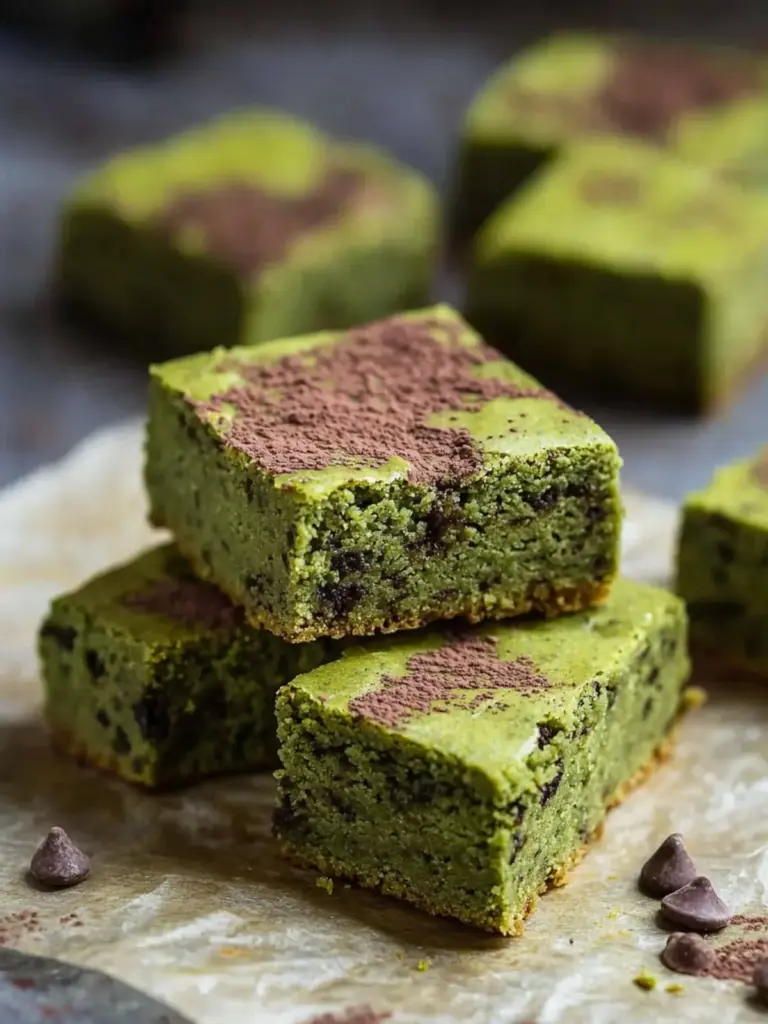 Fudgy Matcha Blondies