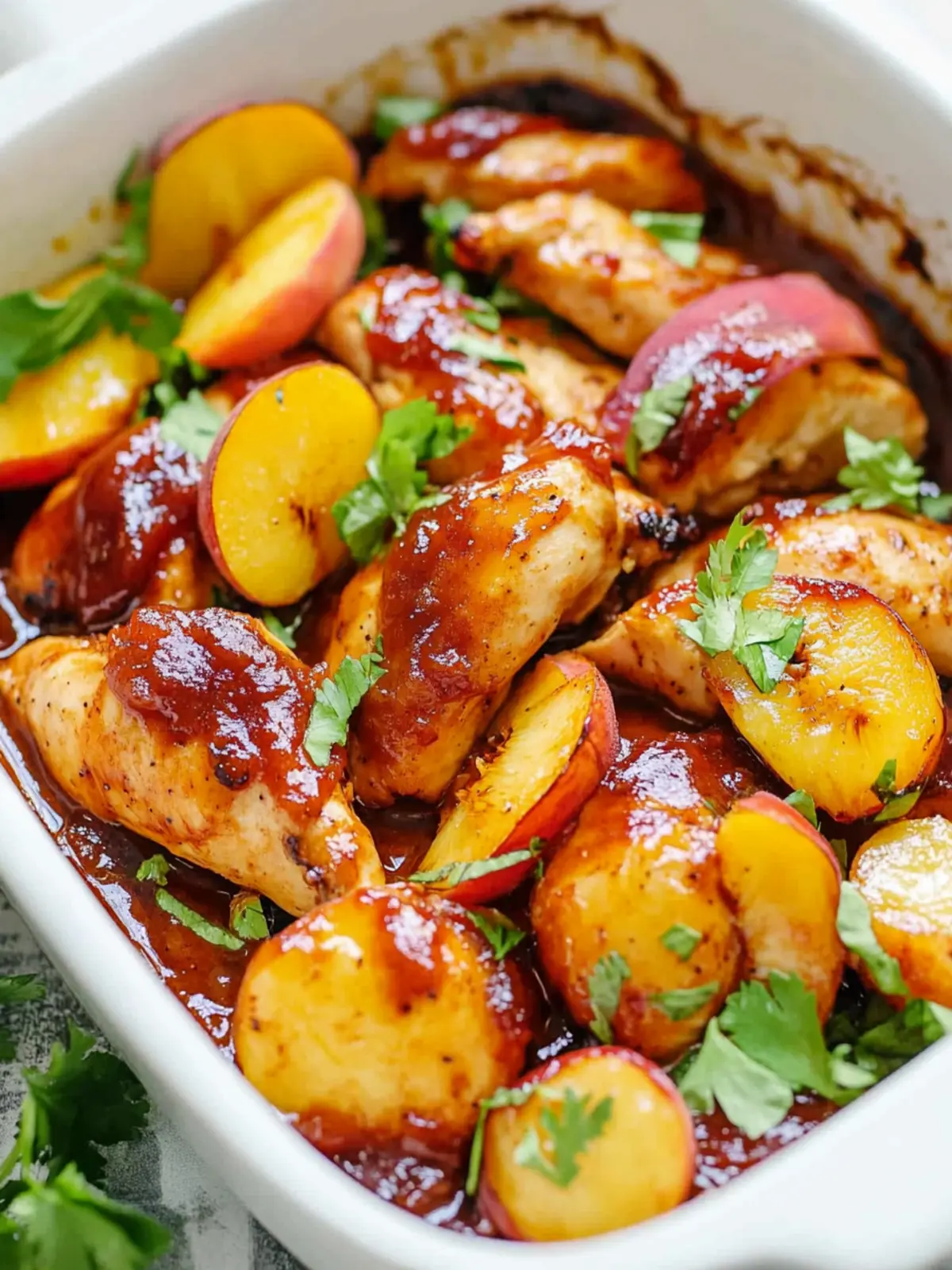 Savory Roasted Peach BBQ Chicken Bake for Ultimate Flavor 5 Roasted Peach BBQ Chicken Bake