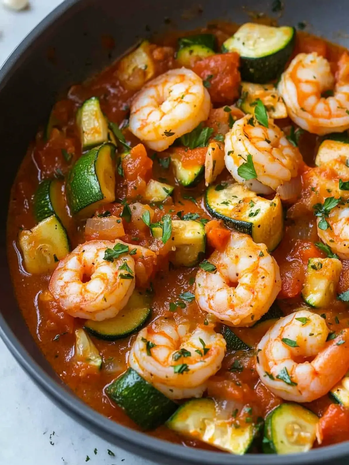 Quick Shrimp and Zucchini in Garlic Tomato Sauce Bliss 4 Shrimp and Zucchini In Garlic Tomato Sauce