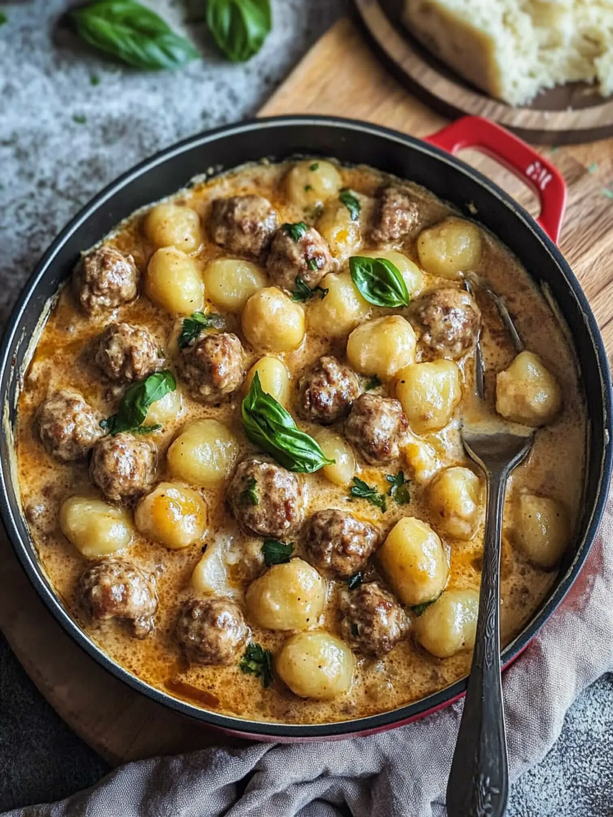 One Pot Creamy Meatballs and Gnocchi for Cozy Nights 5 One Pot Creamy Meatballs and Gnocchi