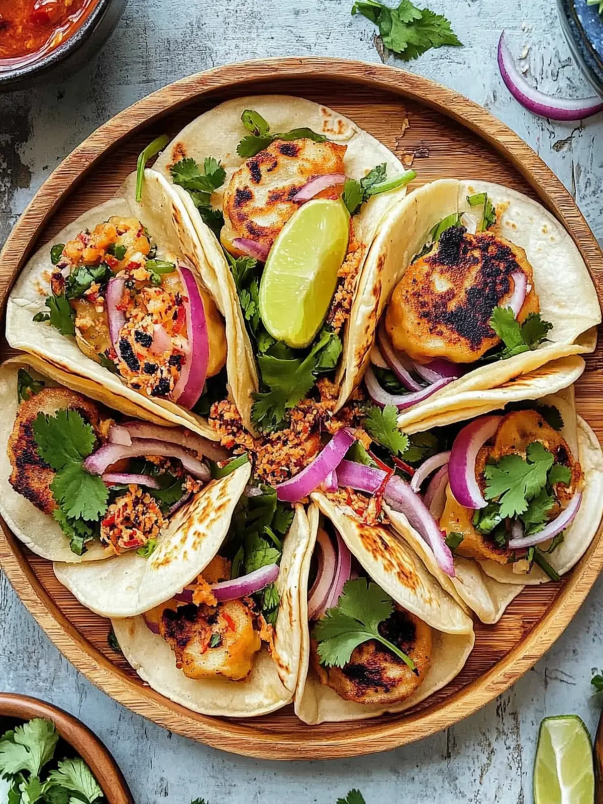 Smashed Dumpling Tacos: Crispy Chicken Bliss in 20 Minutes 2 Smashed Dumpling Tacos
