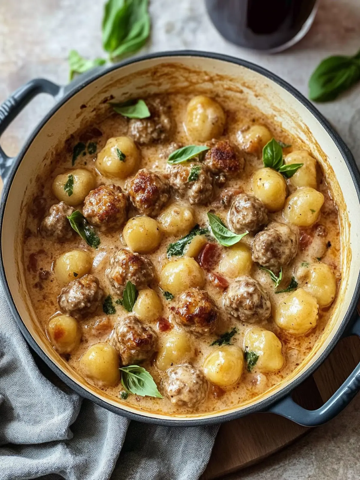 One Pot Creamy Meatballs and Gnocchi for Cozy Nights 2 One Pot Creamy Meatballs and Gnocchi