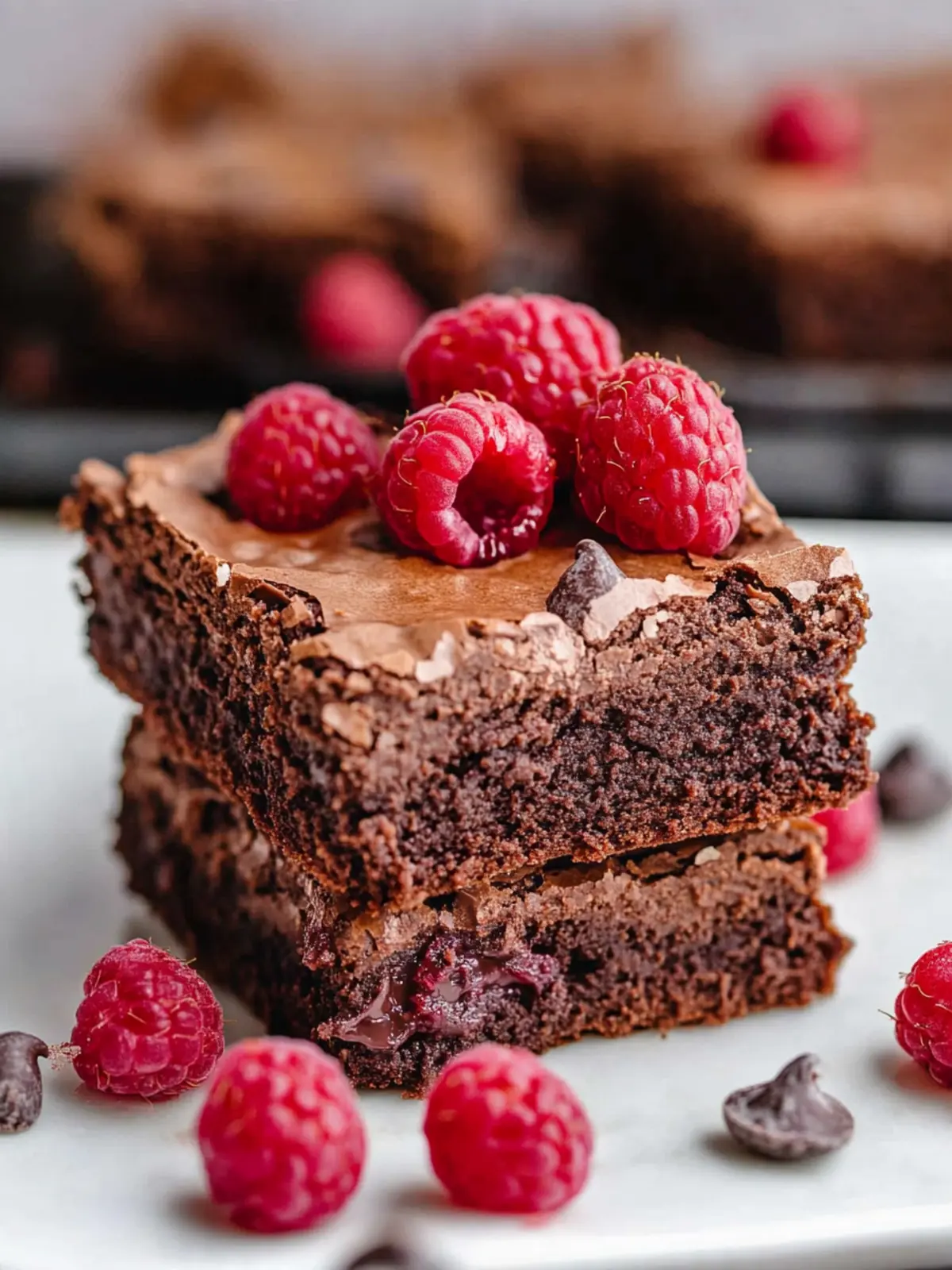 Decadent Thick Fudgy Chocolate Raspberry Brownies to Savor 4 Thick Fudgy Chocolate Raspberry Brownies