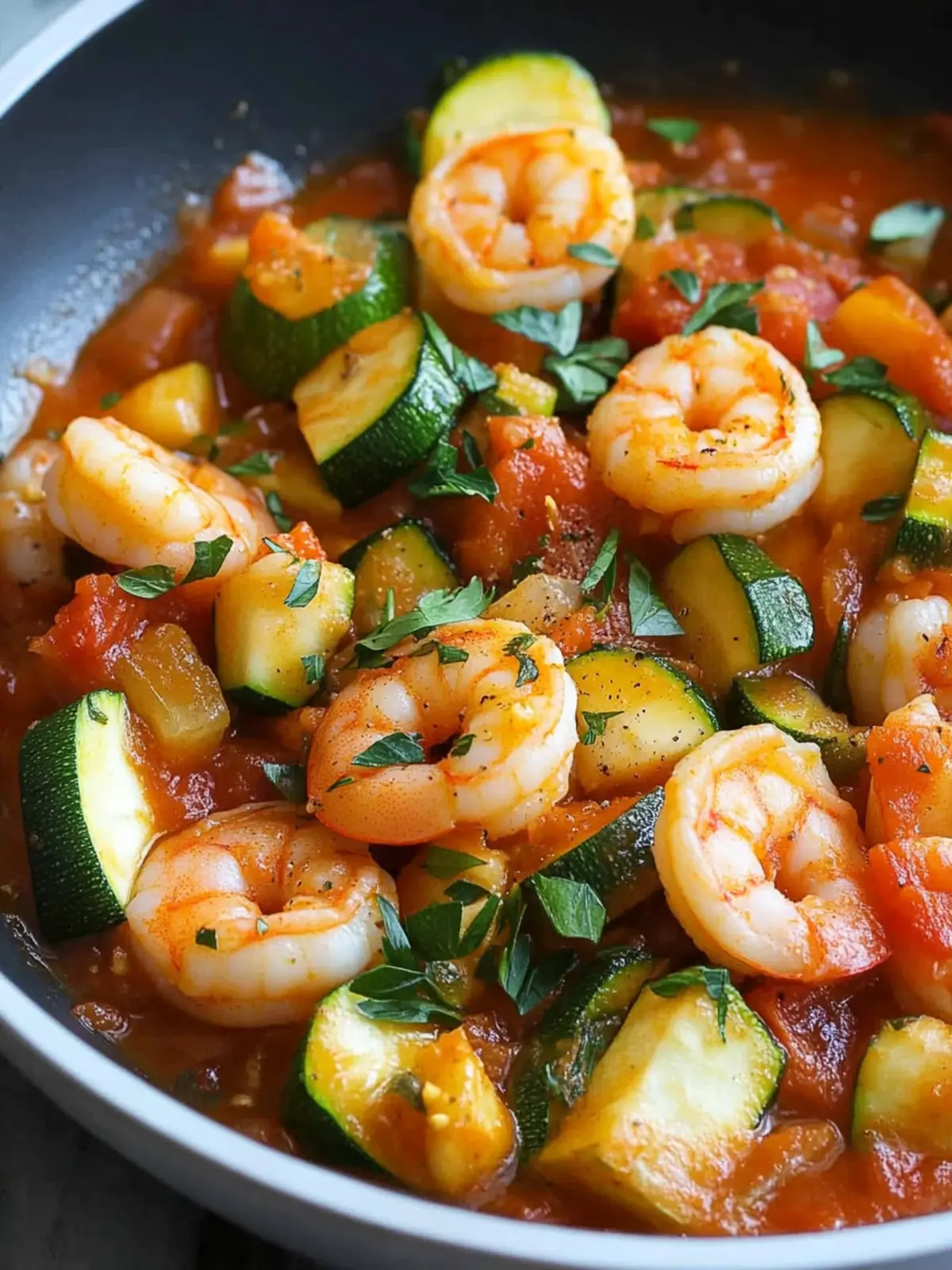 Quick Shrimp and Zucchini in Garlic Tomato Sauce Bliss 5 Shrimp and Zucchini In Garlic Tomato Sauce
